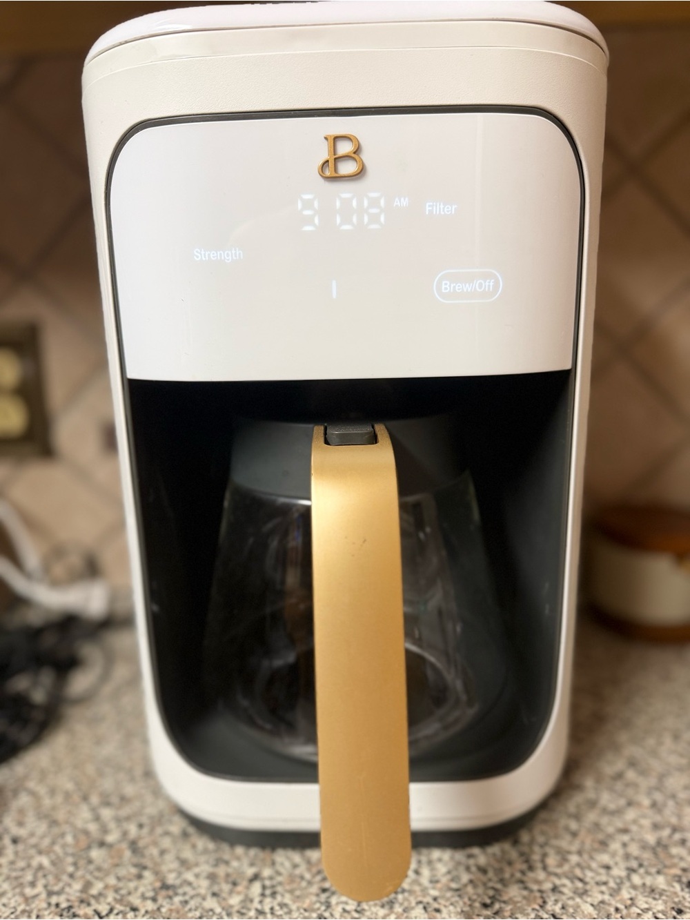 Beautiful by Drew Barrymore programmable coffee maker White Icing